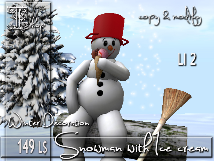 Snowman with  Ice cream MC