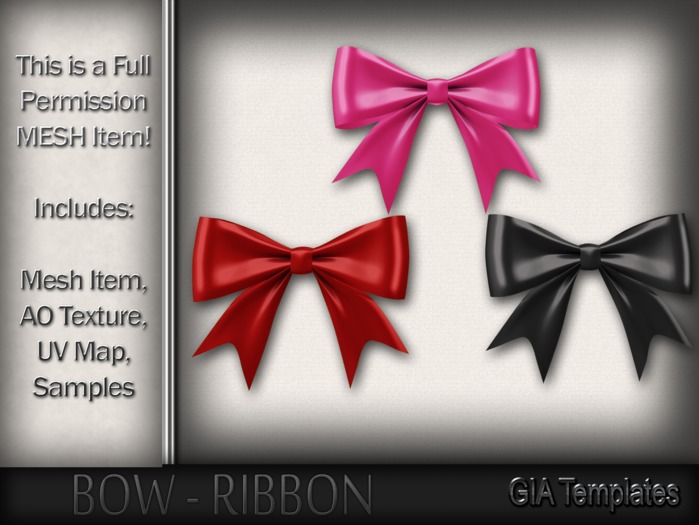 Second Life Marketplace - Full Perm Mesh Bow - Gia Templates