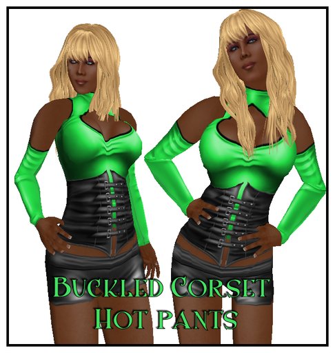 Buckled Hot Pants Green