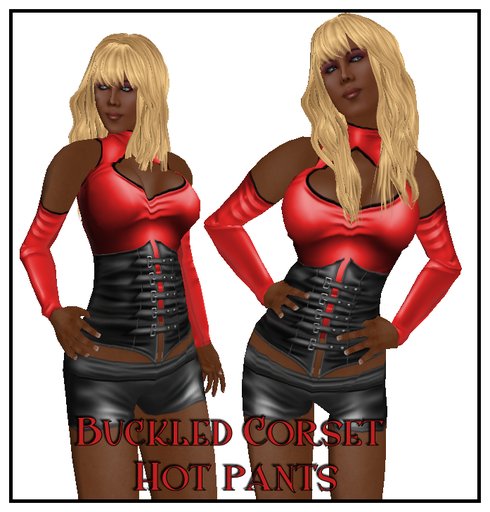 Buckled Hot Pants Red