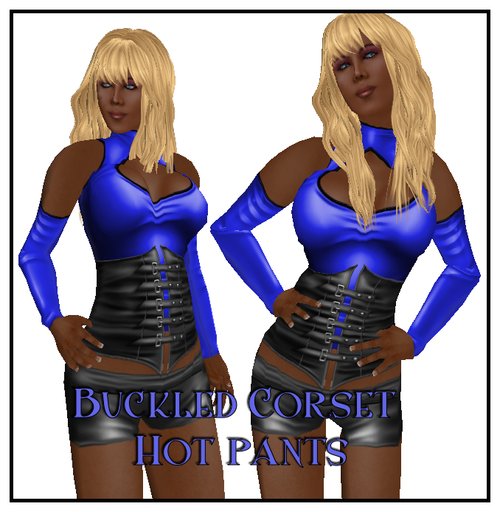 Buckled Hot Pants Dark Blue