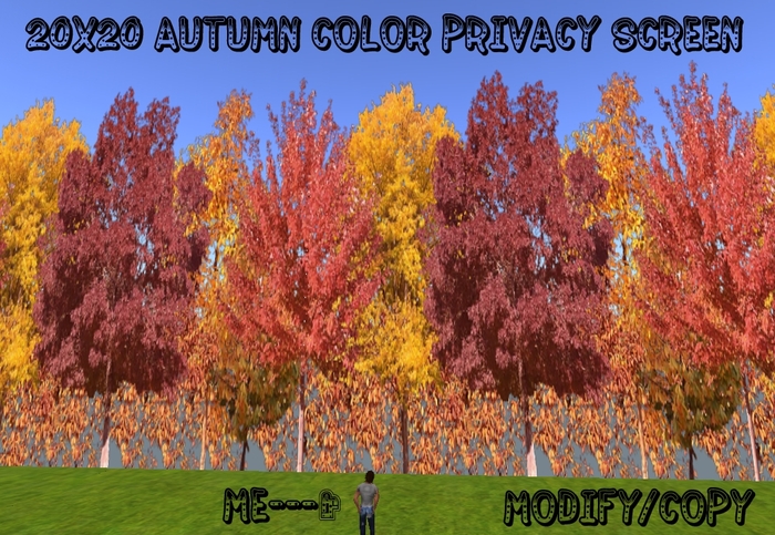 20x20 Autumn Color Privacy Screen (Seamless)