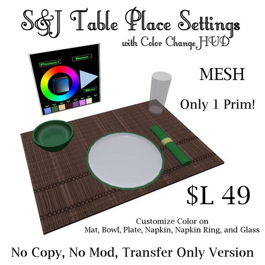 S&J Single Table Setting (TRANS ONLY)