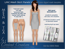 DEMO LMC Mesh Templates - Skirt Panels - 4 fully rigged skirt panels - Builders Tool Kit
