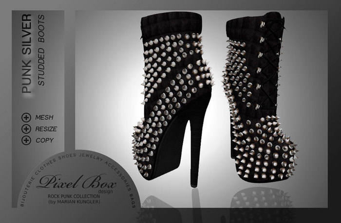 Pixel Box - Boots Punk Silver box