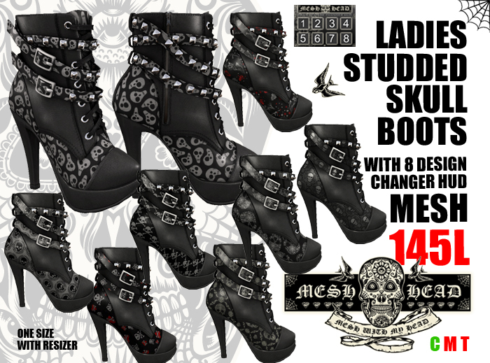 Mesh Head - High Top Skull Sneakers With Resizer & Hud