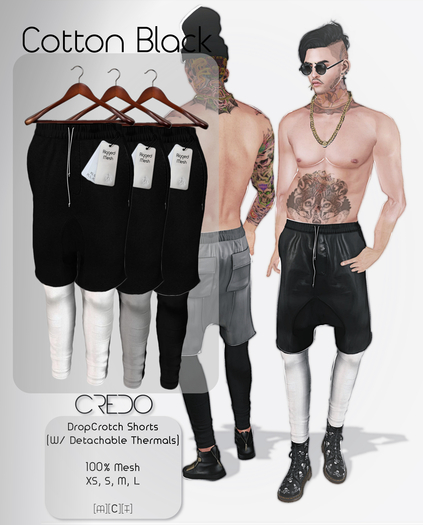 CREDO / DropCrotch_Cotton_Black(Pack)