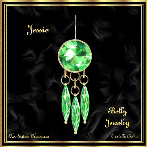 TST - JESSIE LIME CANDY GARNET BELLY JEWELRY YG.