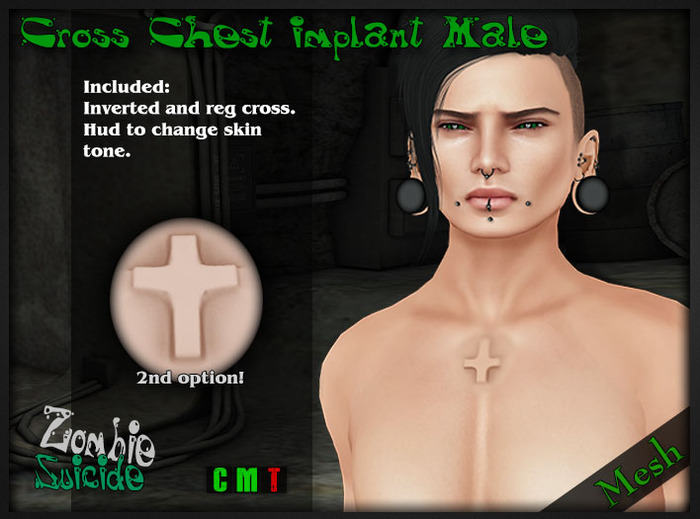 :Z.S: Cross Chest implants Male