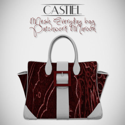 CASTIEL Maroon Patchwork Bag BOX