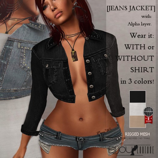 [Bijou]. lill Jeans Jack! Black!
