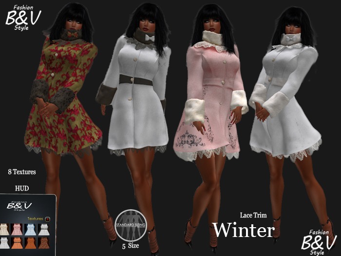 B&V-Lace Trim Winter Coat