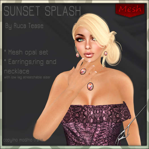 RT-SUNSET SPLASH MESH JEWELRY SET BOXED