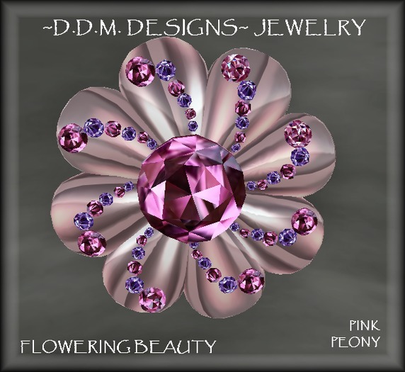 PINK PEONY JEWELED FLOWER RING