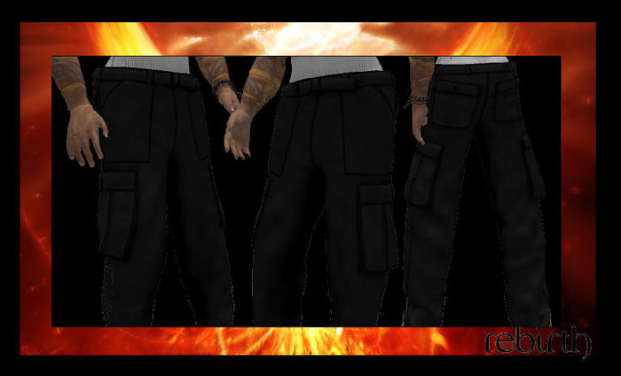 ReBirth - Black Cargo Pants Mesh