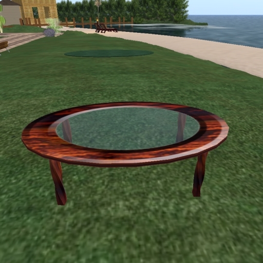 Cherry Wood and Glass Table