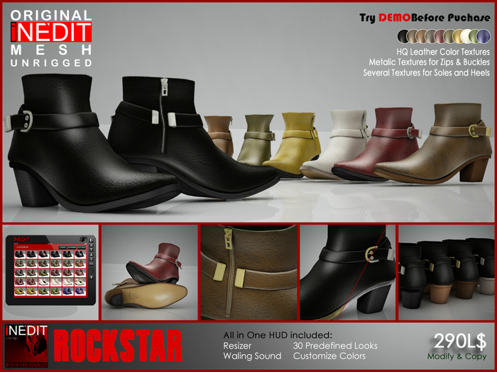 iNEDIT-Footwear0100 *RockStar* ~ Original Mesh Boots
