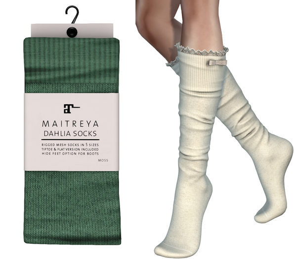 Maitreya Dahlia Socks * Moss