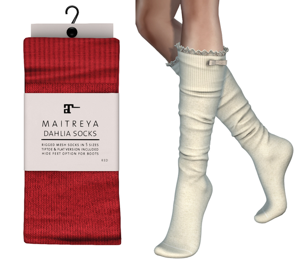 Maitreya Dahlia Socks * Red