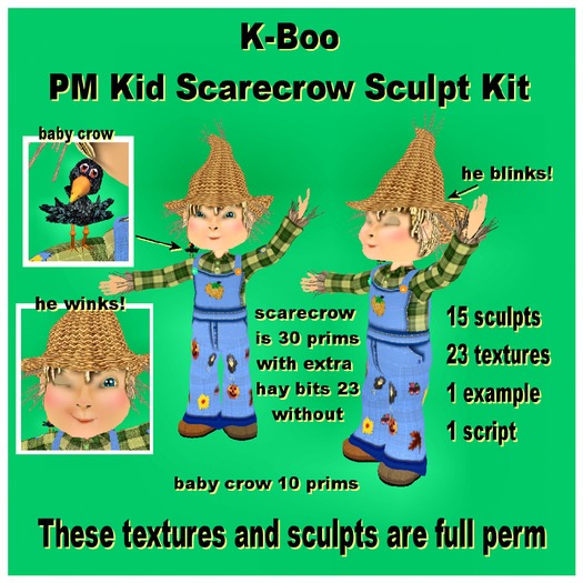 Second Life Marketplace kboo pm kid scarecrow sculpt kit