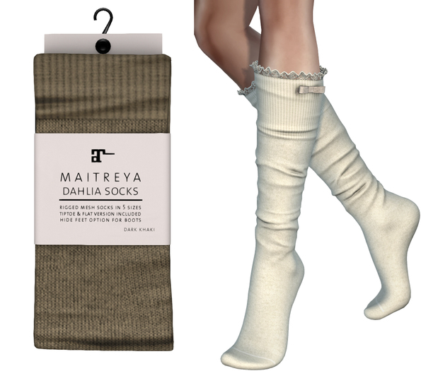 Maitreya Dahlia Socks * Dark Khaki