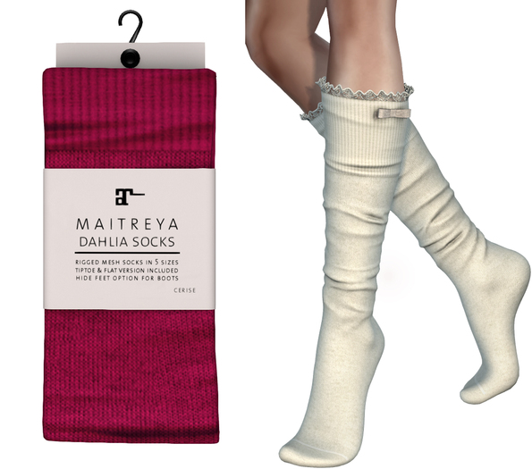 Maitreya Dahlia Socks * Cerise