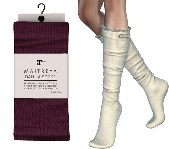 Maitreya Dahlia Socks * Bordeaux