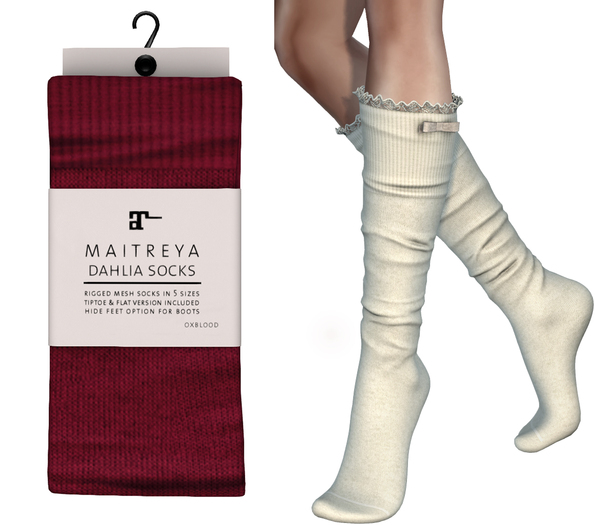 Maitreya Dahlia Socks * Oxblood