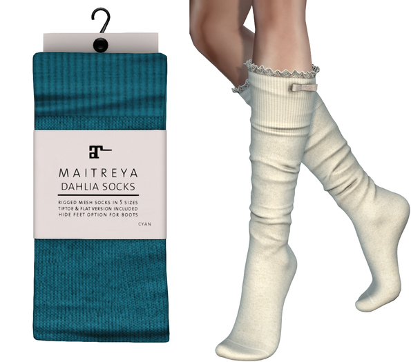 Maitreya Dahlia Socks * Cyan