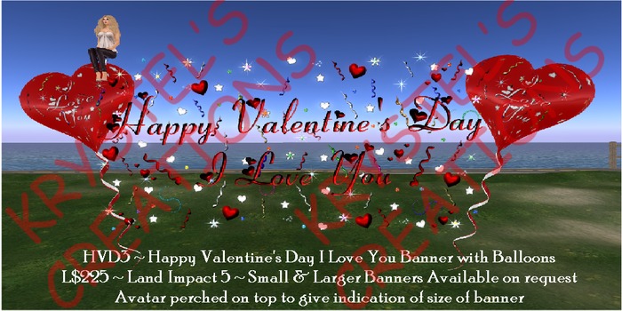 HVD3 Happy Valentine's Day I Love You Banner Balloons (Rezz Me)
