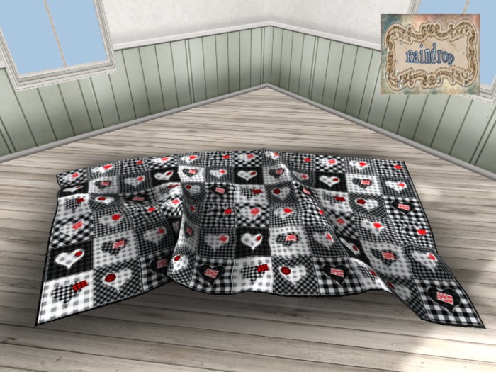 :Raindrop: - Black Valentines Rug 