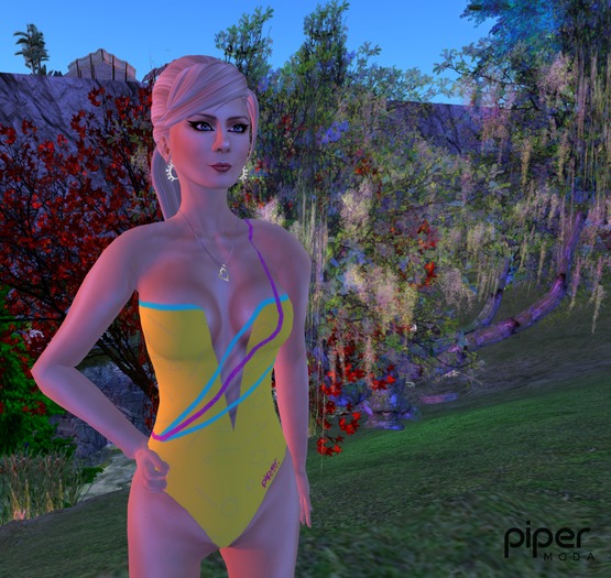 Piper Moda 'Rimini Yellow' swimsuit