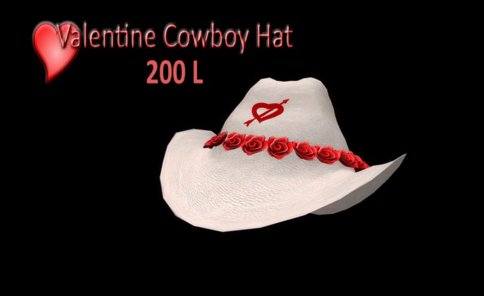 Valentine Cowboy Hat WHITE