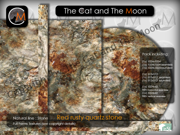 CM - 09 Red rusty quartz stone textures