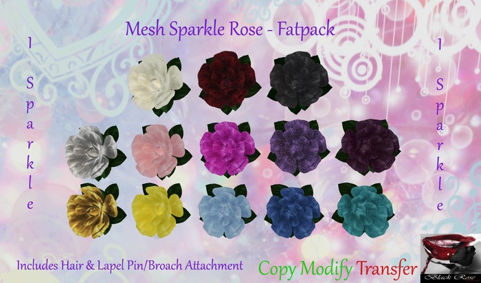 ~~{@BRV@}~~ Mesh Sparkle Rose - Fatpack