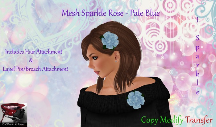 ~~{@BRV@}~~ Mesh Sparkle Rose - Pale Blue
