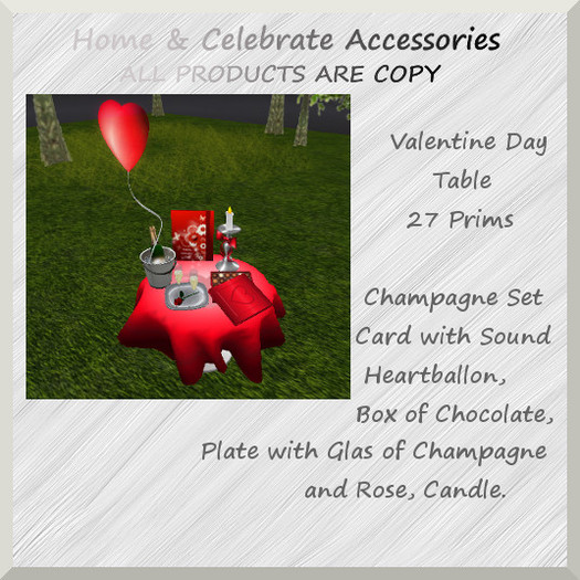 Wedding table & cloth Valentine Day / Box