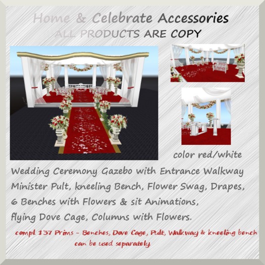 Wedding Ceremony Gazebo red/white/ Box