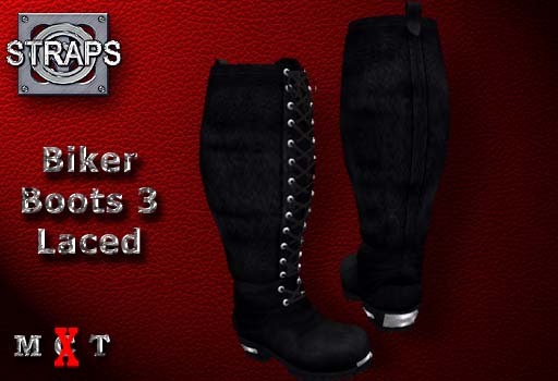 STRAPS - Biker Boots 3 Laced Front