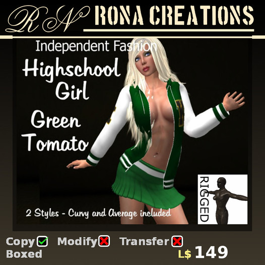 ~* RoNa Creations *~Highschool Girl -Green Tomato