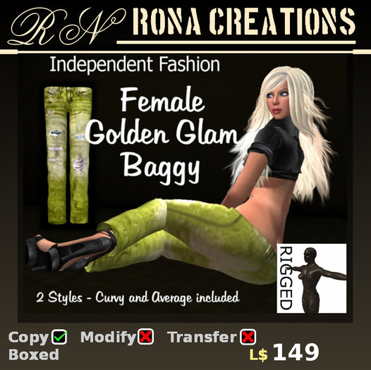 ~* RoNa Creations *~ GOLDEN GLAM MESH BAGGY