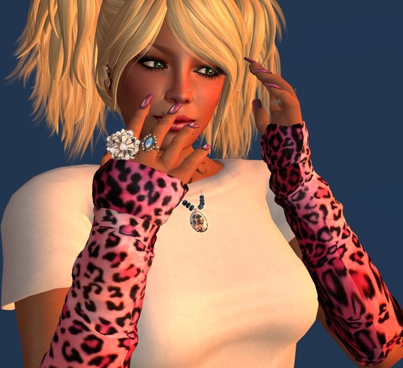 :::Primcess::::Pink Leopard arm warmers