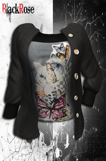 BlackRose Cardigan Butterfly