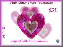Pink Glitter Heart Wall Decoration