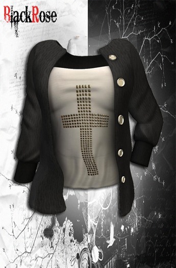BlackRose Cardigan Studded Cross