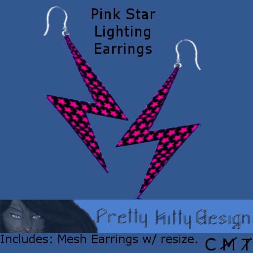 :PKD: Star Lighting Earrings:Pink