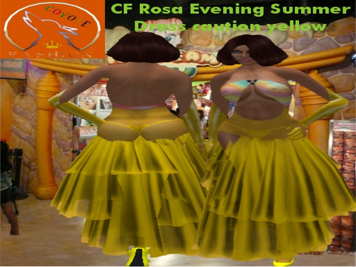 CF Rosa Evening Summer Dress caution yellow