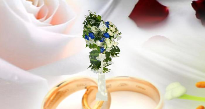 colonne mariage bleue