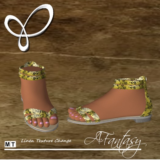 AFantasy Linen Texture Change Flat Thong Sandals