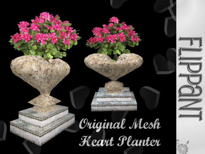 Heart Planter with Pink Flowering Shrub